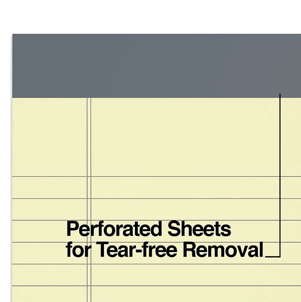 TRU RED™ Notepad, 5" x 8", Narrow Ruled, Canary, 50 Sheets/Pad, 6 Pads/Pack (TR57357)