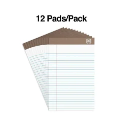TRU RED™ Notepad, 5" x 8", Narrow Ruled, White, 50 Sheets/Pad, Dozen Pads/Pack (TR58181)