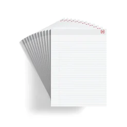 TRU RED™ Notepad, 8.5" x 11.75", Wide Ruled, White, 50 Sheets/Pad, Dozen Pads/Pack (TR58188)