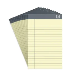 TRU RED™ Notepads, 5" x 8", Narrow Ruled, Canary, 50 Sheets/Pad, 12 Pads/Pack (TR57359)