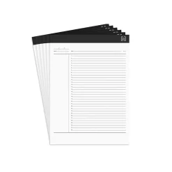 TRU RED™ Notepads, 8.5" x 11.75", Project Planner Format Ruled, White, 50 Sheets/Pad, 6 Pads/Pack (TR57379)