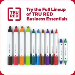 TRU RED™ Pen Dry Erase Markers, Fine Tip, Assorted, 4/Pack (TR61457/TR54562)