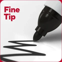 TRU RED™ Pen Dry Erase Markers, Fine Tip, Black, 12/Pack (TR61435/TR54566)