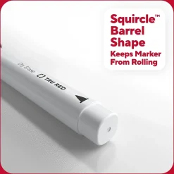 TRU RED™ Pen Dry Erase Markers, Fine Tip, Black, 12/Pack (TR61435/TR54566)