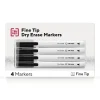 TRU RED™ Pen Dry Erase Markers, Fine Tip, Black, 4/Pack (TR61460/TR54560)