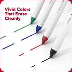 TRU RED™ Pen Dry Erase Markers, Fine Tip, Black, 4/Pack (TR61460/TR54560)