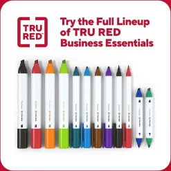 TRU RED™ Pen Dry Erase Markers, Fine Tip, Assorted, 8/Pack (TR61443/TR56881)