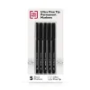 TRU RED™ Pen Permanent Markers, Ultra Fine Tip, Black, 5/Pack (TR54525)