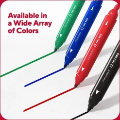 TRU RED™ Pen Permanent Markers, Twin Tip, Assorted, 4/Pack (TR57828)