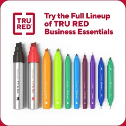 TRU RED™ Pen Permanent Markers, Twin Tip, Assorted, 4/Pack (TR57828)