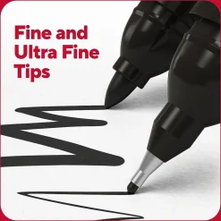 TRU RED™ Pen Permanent Markers, Twin Tip, Black, 4/Pack (TR57829)