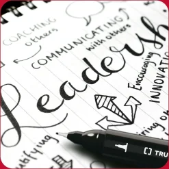 TRU RED™ Pen Permanent Markers, Twin Tip, Black, 4/Pack (TR57829)