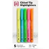 TRU RED™ Pocket Stick Highlighter with Grip, Chisel Tip, Assorted, 5/Pack (TR54584)