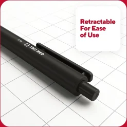 TRU RED™ Retractable Quick Dry Gel Pen, Extra Fine Point, 0.38mm, Black, 5/Pack (TR56951)