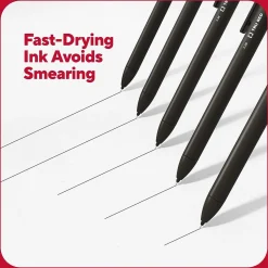 TRU RED™ Retractable Quick Dry Gel Pen, Extra Fine Point, 0.38mm, Black, 5/Pack (TR56951)