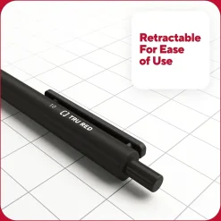 TRU RED™ Retractable Quick Dry Gel Pen, Medium Point, 1.0mm, Black, 5/Pack (TR56952)