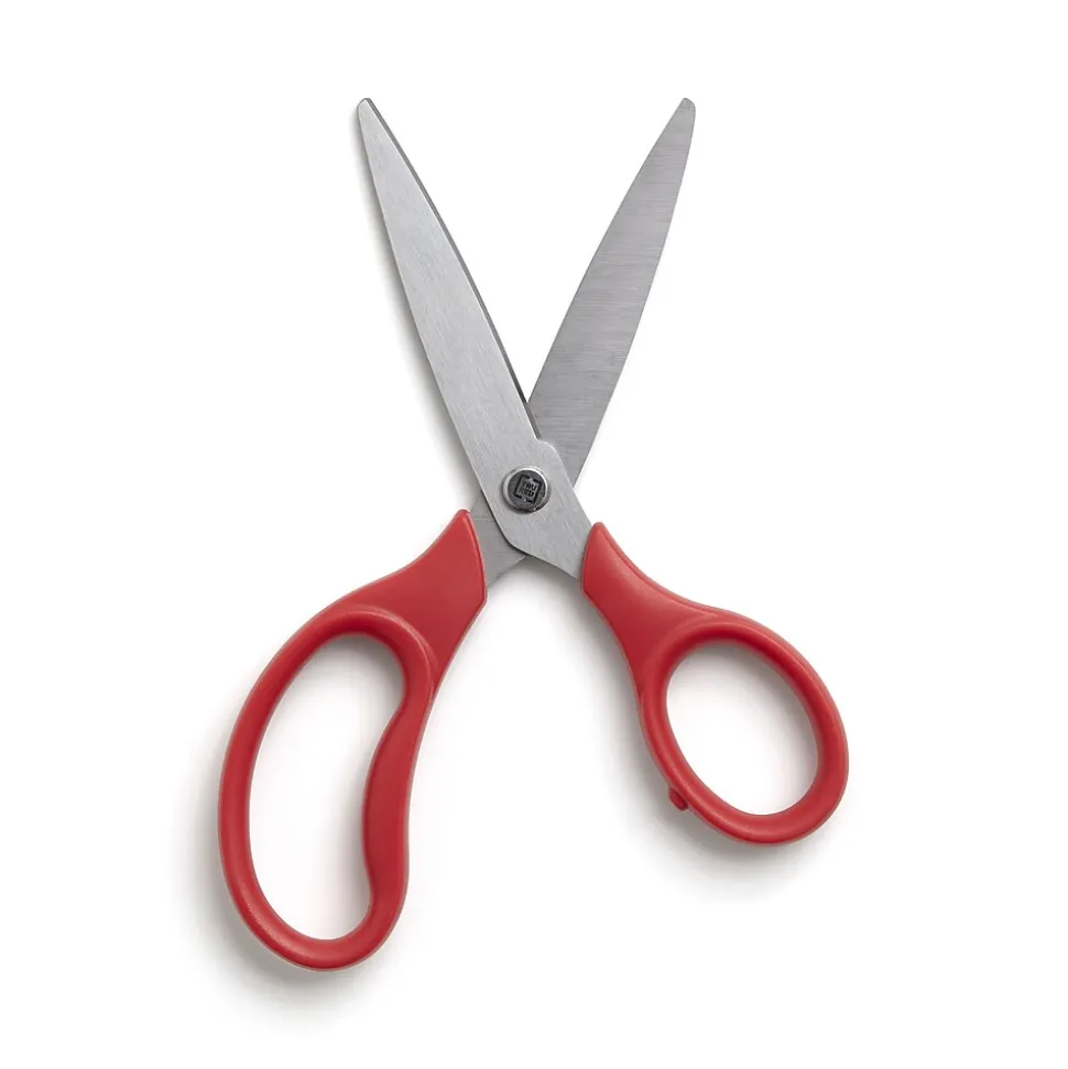 TRU RED™ Student 7" Stainless Steel Scissors, Straight Handle, Right & Left Handed, Assorted Colors (TR55048)