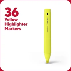 TRU RED™ Tank Highlighter with Grip, Chisel Tip, Yellow, 36/Pack (TR54581)