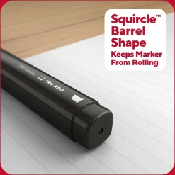 TRU RED™ Tank Permanent Markers, Chisel Tip, Black, 5/Pack (TR54523)