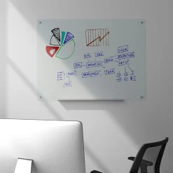 TRU RED™ Tempered Glass Dry Erase Board, Frosted, 4' x 3' (TR61199)