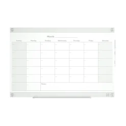 TRU RED™ Templated Magnetic Glass Dry-Erase Whiteboard, 3' x 2' (TR62139)