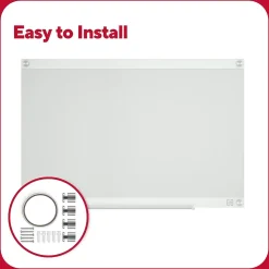 TRU RED™ Templated Magnetic Glass Dry-Erase Whiteboard, 3' x 2' (TR62139)