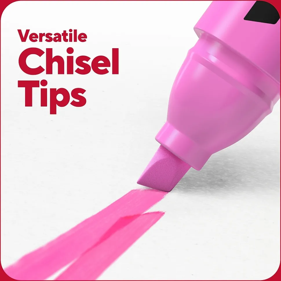 TRU RED™ Twin Tip Highlighters, Chisel Tip, Assorted Colors, 3/Pack (TR57834)