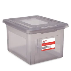 TRU REDâ„¢ Weather-Resistant File Box, Letter/Legal, Frost Gray, 4/Carton (TR57623CT)