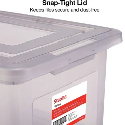 TRU RED™ Weather-Resistant File Box, Letter/Legal, Frost Gray, 4/Carton (TR57623CT)