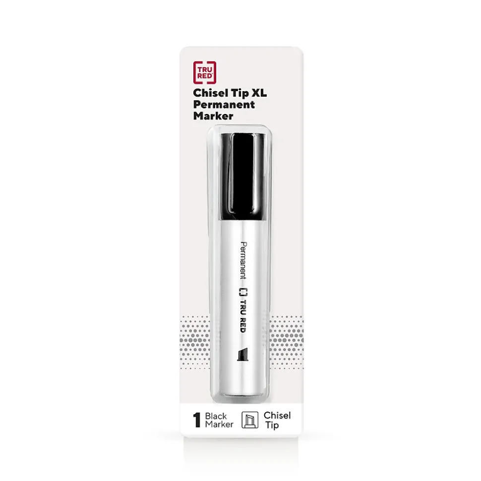 TRU RED™ XL Tank Permanent Marker, Chisel Tip, Black (TR56933)