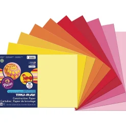 Tru-Ray 12" x 18" Construction Paper, Warm Assorted, 50 Sheets (P102948)