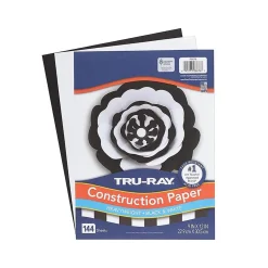 Tru-Ray 9" x 12" Construction Paper, Black/White, 144 Sheets/Pack (P6676)