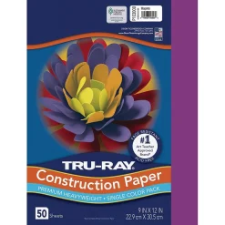 Tru-Ray 9" x 12" Construction Paper, Magenta, 50 Sheets (P103000)