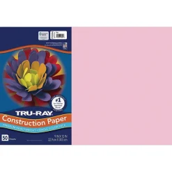 Tru-Ray 12" x 18" Construction Paper, Pink, 50 Sheets (P103044)