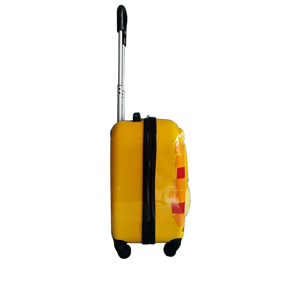 TUCCI 11" Hardside Carry-On Suitcase, 4-Wheeled Spinner, TSA Checkpoint Friendly, Yellow (T0396-LionBuddy)