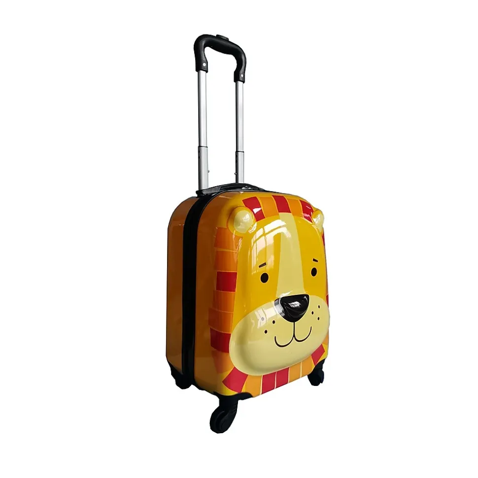 TUCCI 11" Hardside Carry-On Suitcase, 4-Wheeled Spinner, TSA Checkpoint Friendly, Yellow (T0396-LionBuddy)