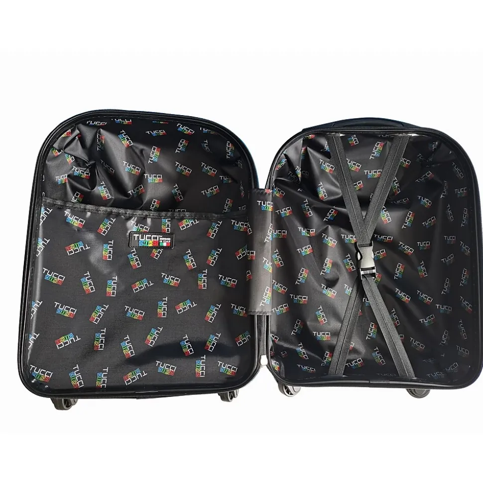 TUCCI 11" Hardside Carry-On Suitcase, 4-Wheeled Spinner, TSA Checkpoint Friendly, Yellow (T0396-LionBuddy)