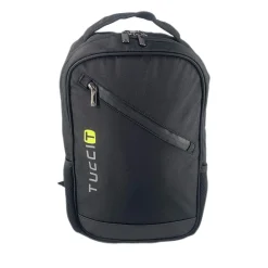 Tucci CITY RIDER Laptop Backpack, Medium, Black (T0566)
