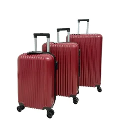 TUCCI FORTE Banda 3-Piece Hardside Spinner Luggage Set, TSA Checkpoint Friendly, Red (F0002-03PC-RED)