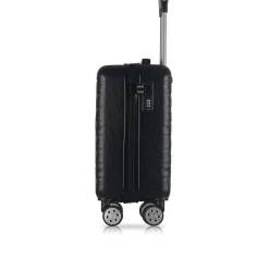 TUCCI Hardside Carry-On Suitcase, 4-Wheeled Spinner, TSA Checkpoint Friendly (T0476-17in-BLK)