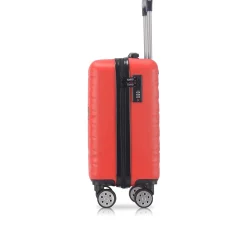 TUCCI Hardside Carry-On Suitcase, 4-Wheeled Spinner, TSA Checkpoint Friendly (T0476-17in-RED)