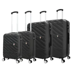 TUCCI Hardside Spinner Carry-On Luggage Set, TSA Checkpoint Friendly (T0533-04PC-BLK)