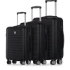 TUCCI Hardside Spinner Carry-On Luggage Set, TSA Checkpoint Friendly (T0280-03PC-BLK)