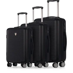 TUCCI Hardside Spinner Carry-On Luggage Set, TSA Checkpoint Friendly (T0280-03PC-BLK)