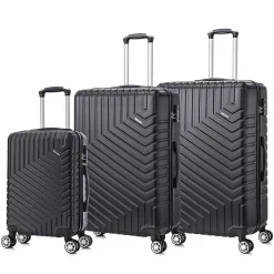 TUCCI Hardside Spinner Carry-On Luggage Set, TSA Checkpoint Friendly (S0567-03PC-BLK)