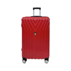 TUCCI Italy BORDO 22.8" Hardside Carry-On Suitcase, 8-Wheeled Spinner, Dark Red (T0323-20in-DRED)