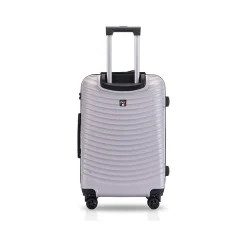 TUCCI Italy FLETTERE 22.8" Hardside Carry-On Suitcase, 8-Wheeled Spinner, Silver (T0281-20in-SLV)