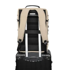 Tucci Laptop Backpack, Medium, Beige (T0641)