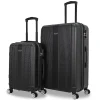 TUCCI 2-Piece Hardside Spinner Luggage Set, TSA Checkpoint Friendly, Black (S0536-02PC-BLK)