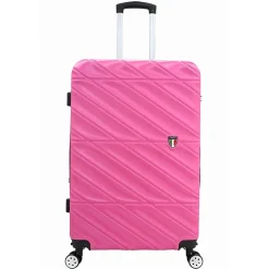TUCCI 4-Piece Hardside Spinner Carry-On Luggage Set, TSA Checkpoint Friendly, Fushcia (T0533-04PC-FUSH)